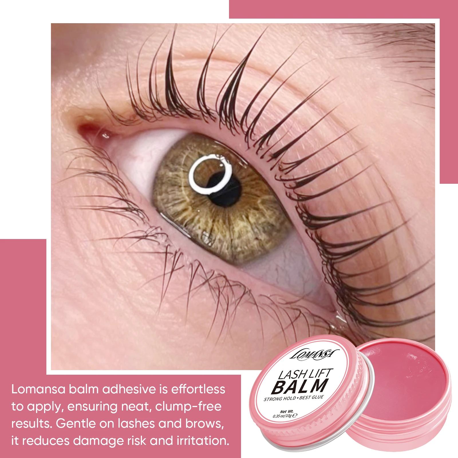 Lomansa 10g Lash Lift กาวขนตากาวบาล์มรสผลไม้ 2 in 1 Lifting Curling กาวสําหรับ Lash Perm ความงามและเครื่องมือแต่งหน้า