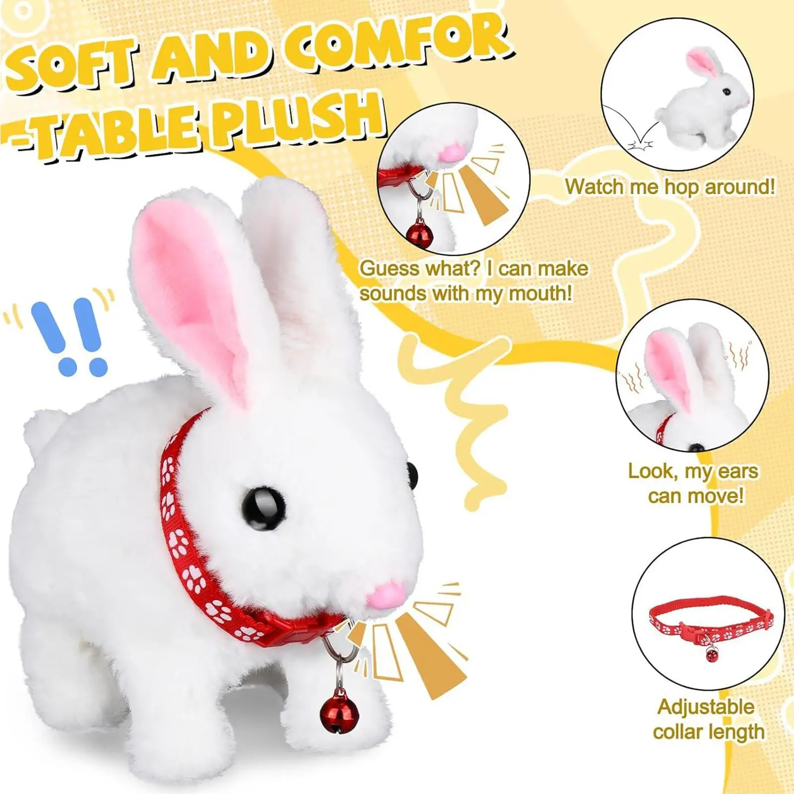 

Interactive Realistic Bunny Electric Rabbit Animal With Sounds Rabbit Plush Toy For Children Boys Girls New Year Christmas