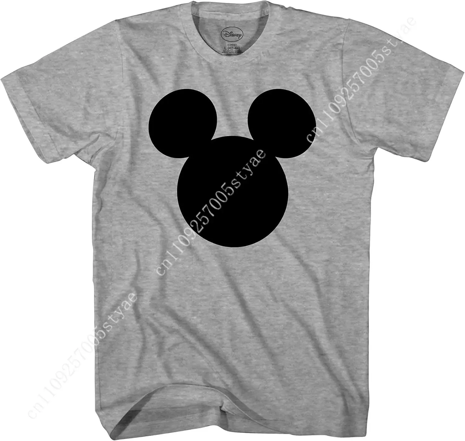 

Disney Mickey Mouse Solid Head Vintage Silhouette Men's Adult Graphic Tee T-Shirt