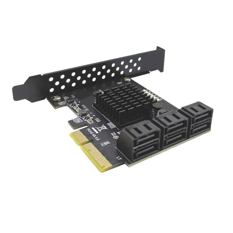 Adaptador SATA PCI E 6 puertos SATA 3,0 a PCI Express X4 tarjeta de expansión SATA3.0 PCIe PCI-E SATA controlador para HDD