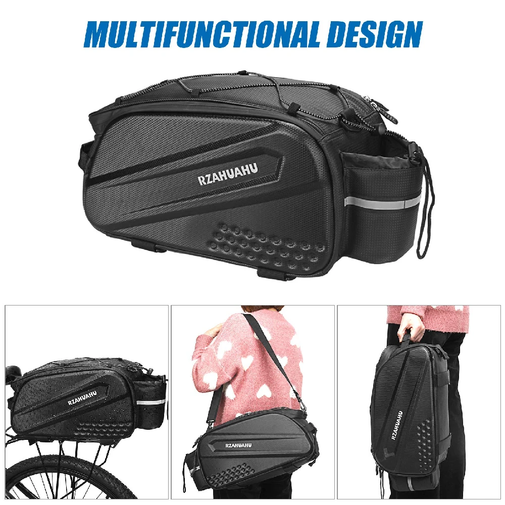 1 Stück Fahrradtasche für Fahrrad-Gepäckträger – 10L Hartschalen-Wasserdichte Fahrrad- und E-Bike-Gepäckträgertasche mit Schultergurt