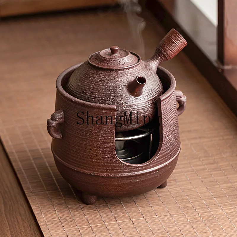 

PYH manufacturer coarse pottery red mud tea stove binaural three-legged candle heating stove tea maker teapot base