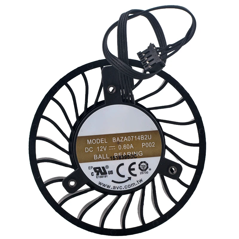 BAZA0714B2U DC12V 0.60A 4-pin Double ball bearing cooling fan for P4000 graphics card