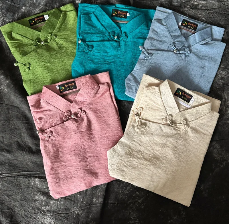 中国 Xizang レディース ソリッド カラー チベット スタイル シャツ