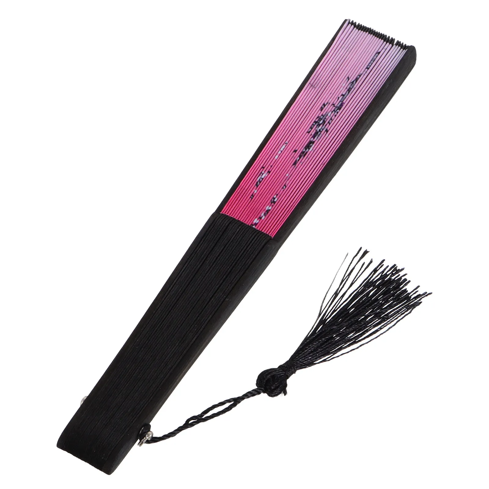 Folding Fans With Pouch Handheld Fan With Cherry Blossom Design For Bridesmaids Wedding Silk Folding Fan With Small Bag Pink