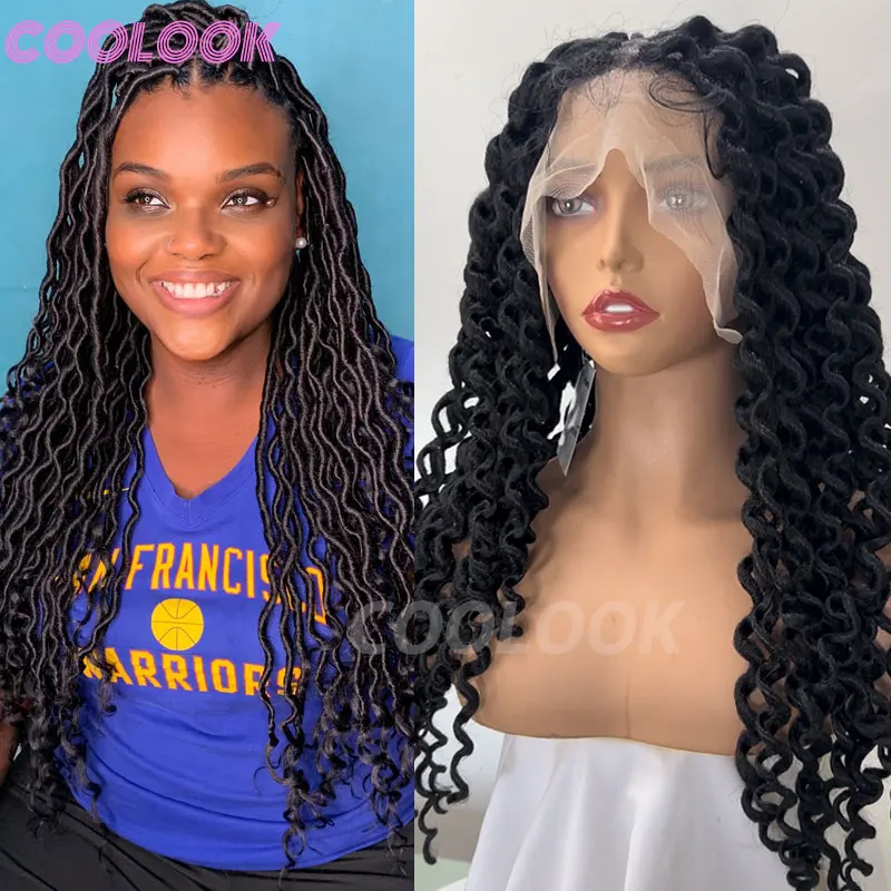 

Dreadlock Braided Wigs Cornrow Box Wigs Synthetic Full Lace Jumbo Braided Wigs Knotless Box Braids Wigs For Women Faux Locs Wigs