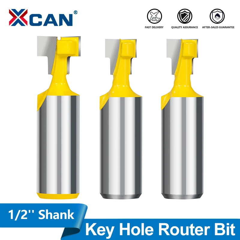 XCAN 1pc 12,7mm Schaft Schlüssel Loch Bit Sechskant Bolzen T-Slot Fräser Router Bit Holzbearbeitung Werkzeuge T-typ Schlüsselloch Cutter