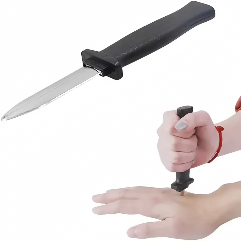 Halloween Fake Prop Party Fun Toy Joker Magic Plastic Telescopic Knife Horror Tricks Fake Knife Mischief Toys Gift