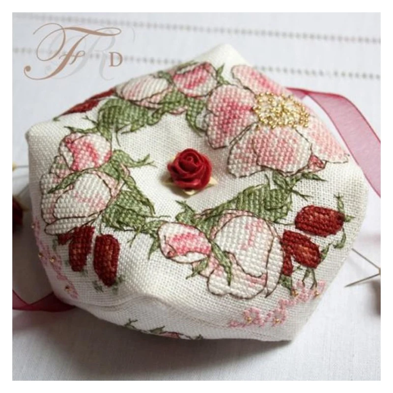 ZC159Cross Stitch Kits Cross-Stitch Embroidery Sets Needlework Set Threads Pin Needle Cushion Biscornu Counted Cross-Stitching