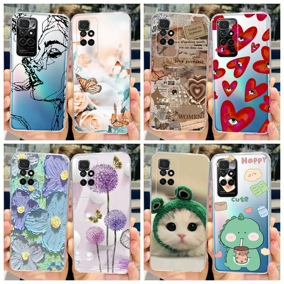 For Xiaomi Redmi 10 Case Cute Fashion Painted Cover Clear Silicone Soft Fundas Phone Case For Redmi10 Redmi 10 Prime 2022 Bumper
