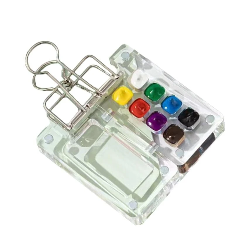 R53C Portable Watercolor Painting Set 8 Color 15 Color Watercolor Set Paint Case with Clamp for Travel Painting