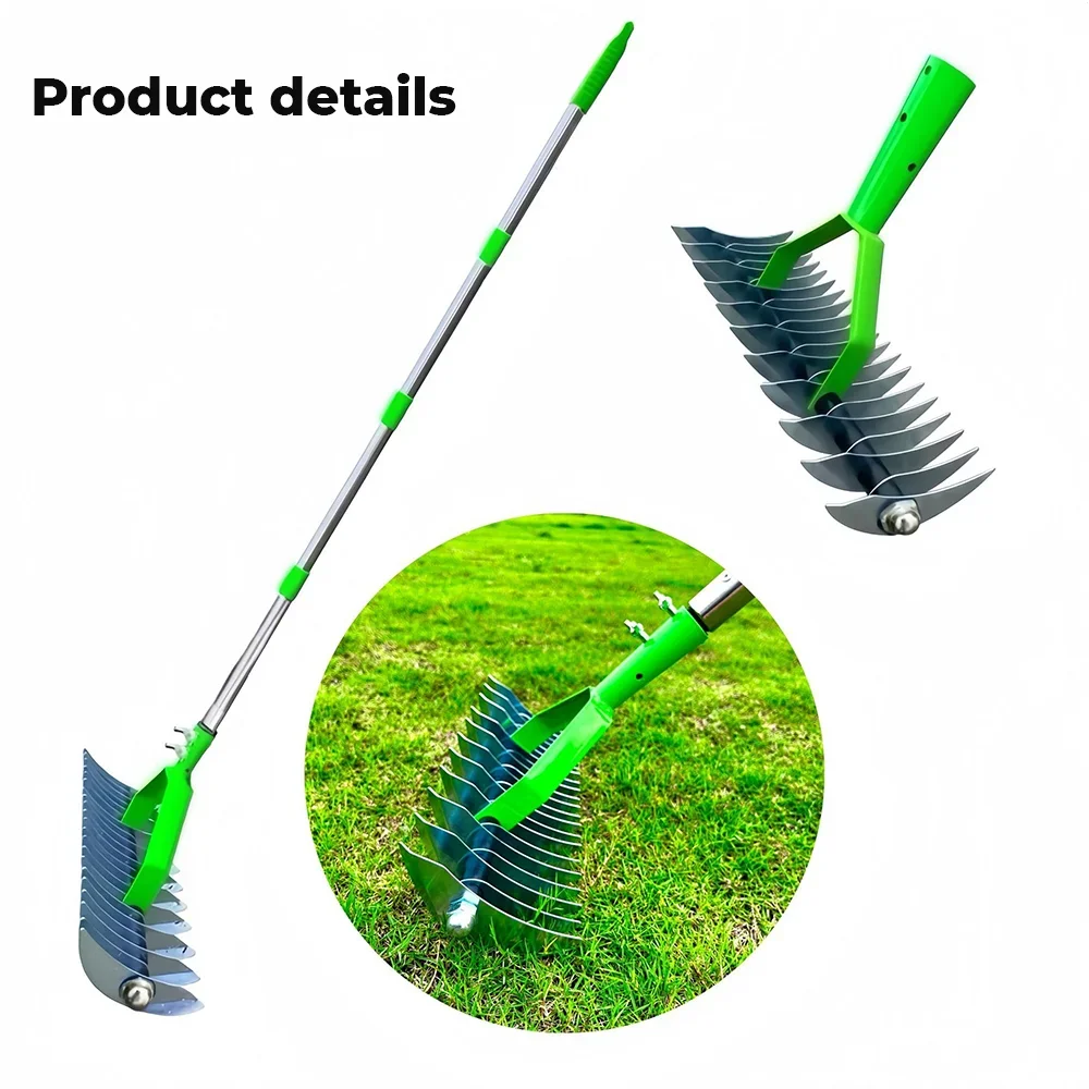

Detachable Lawn Rake Thatch Rake for Lawn Care Dethatching Rake Garden Leaf Soil Cultivator Lawn Grass Aerator Tool