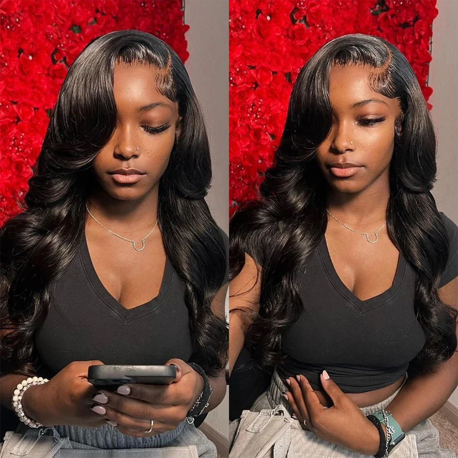 Body Wave Lace Frontal Wig 30 Inch Transparent 13x4 Lace Front Human Hair Wigs For Women Remy Brazilian Raw Wavy Pre Plucked