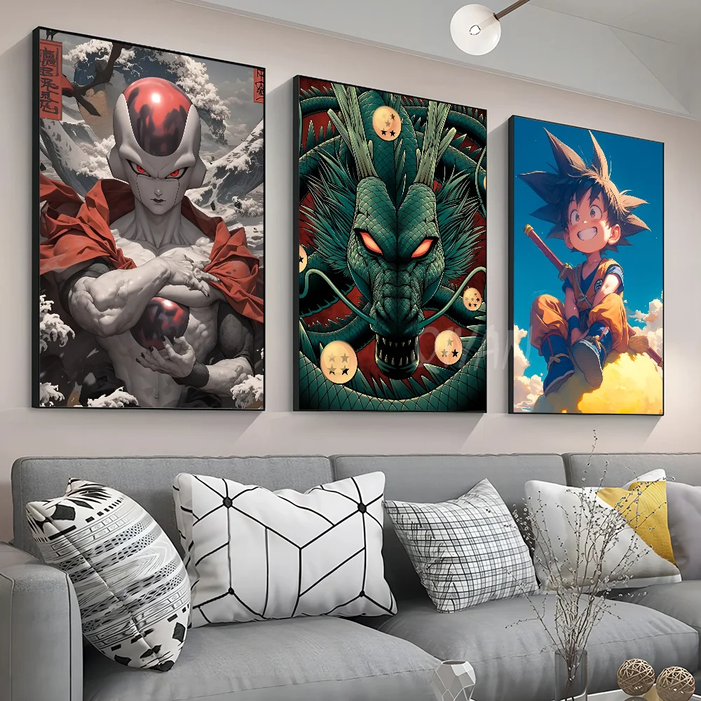 Anime Figures Goku D-Dragon Ball Poster Wall Art Home Decor Room Decor Digital Painting Living Room Restaurant Kitchen Art