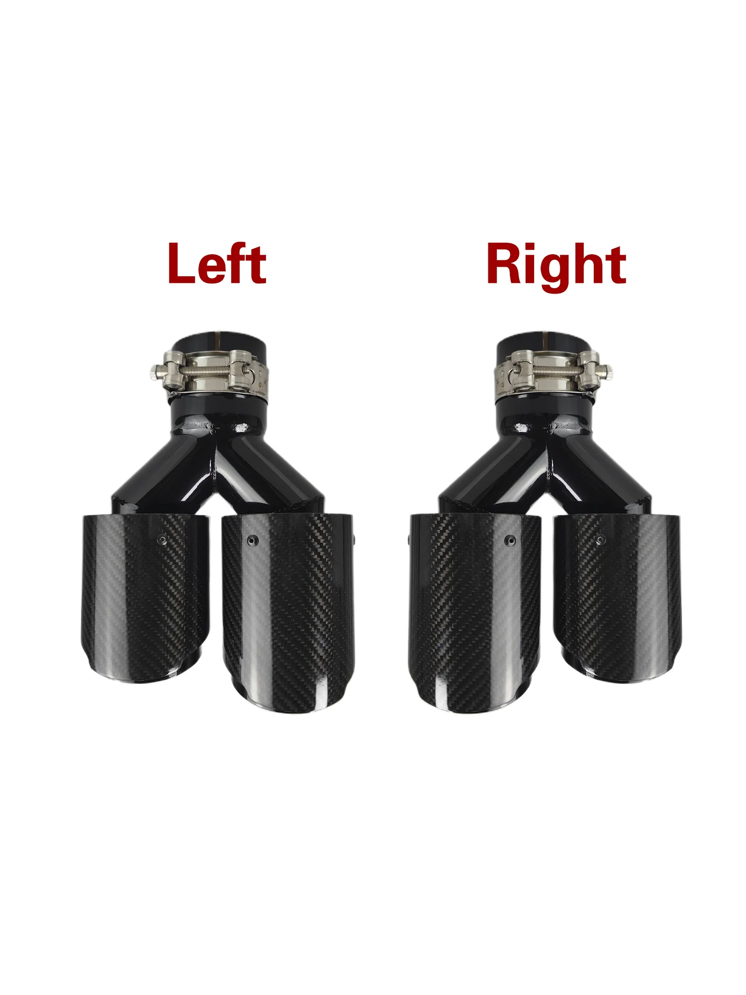 Y Type Double Universal Black Car Double Muffler Tip Glossy Fiber Carbon Modification Tail Pipe With VREMUS image 3