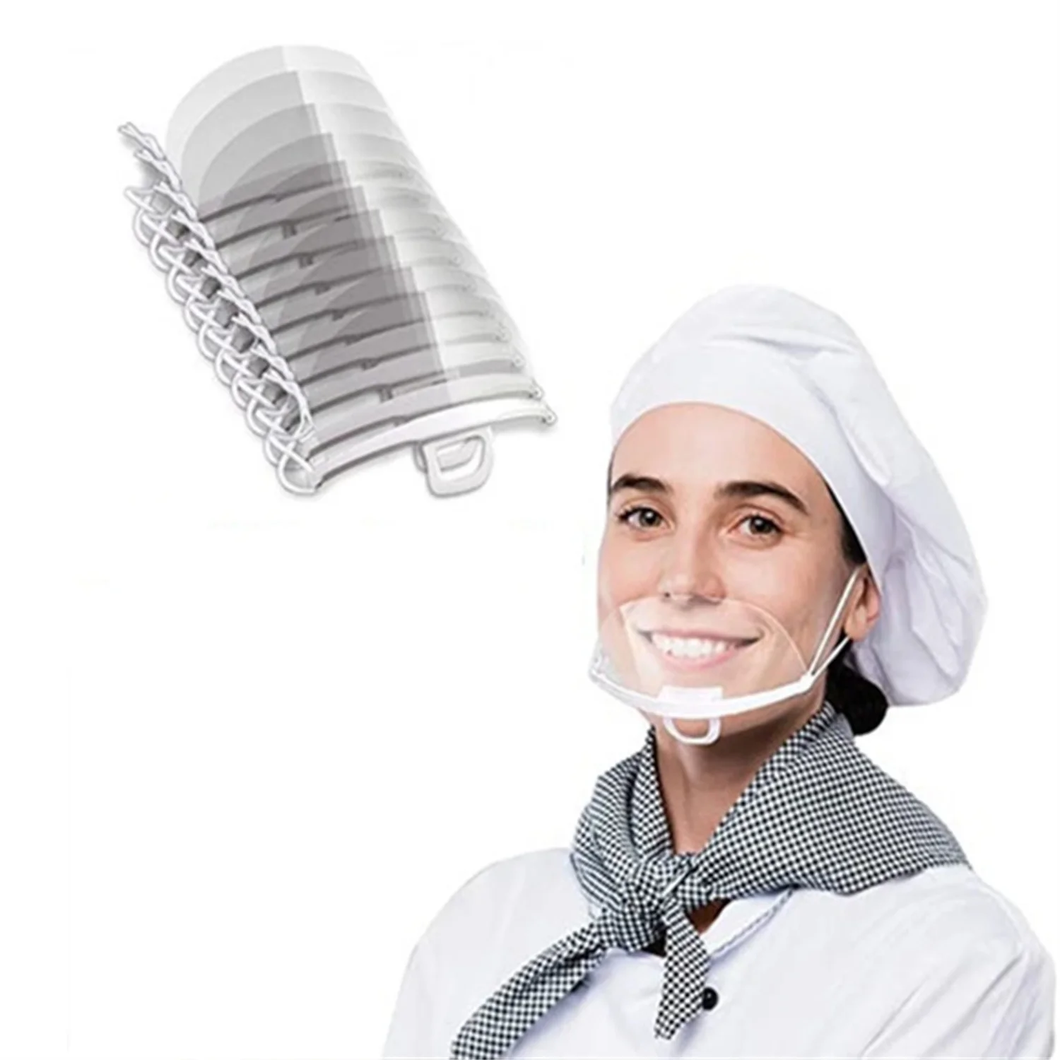 5/10/20Pcs Wiederverwendbare Transparente Anti-fog-Maske Schild Abdeckung Restaurant Schule Kunststoff Anti-speichel mund Schild Schönheit Tattoo – Detail 2