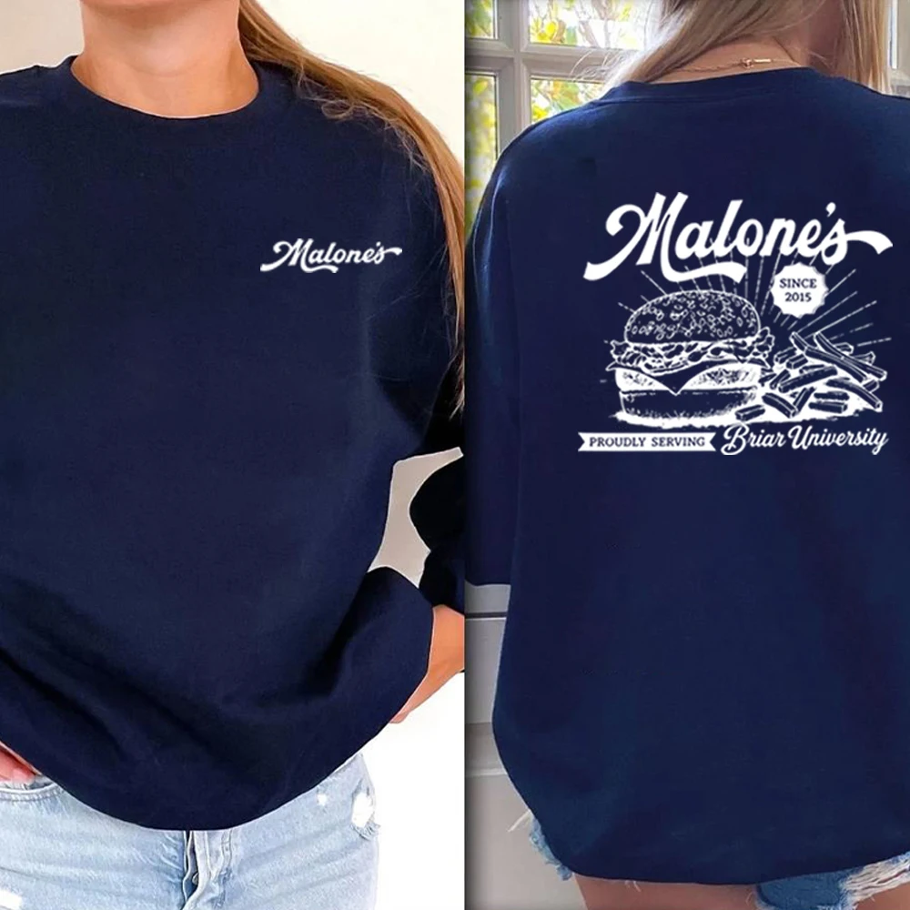 

Vintage Malone’s Diner Sweatshirt Retro Briar University Shirt Hockey Romance Bookish Pullover Unisex Long Sleeves Sweatshirts