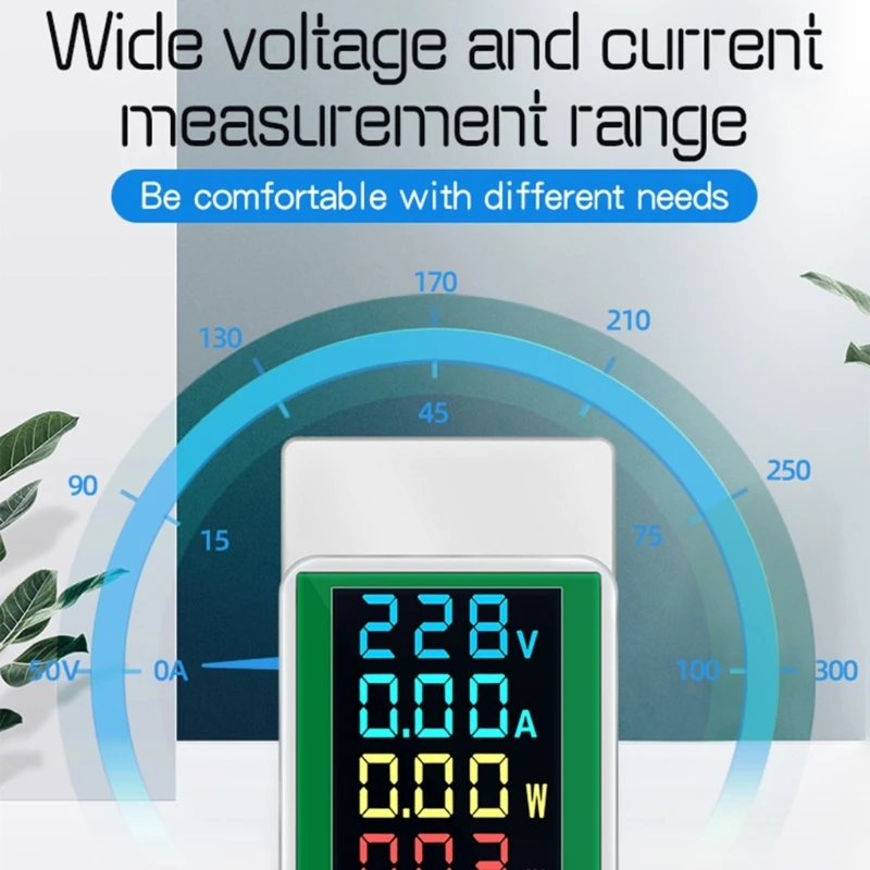 Single Phase LCD Digital Energy Meter kWh Voltages Current Power Consumption Counter Electric AC50-300Volt 100A