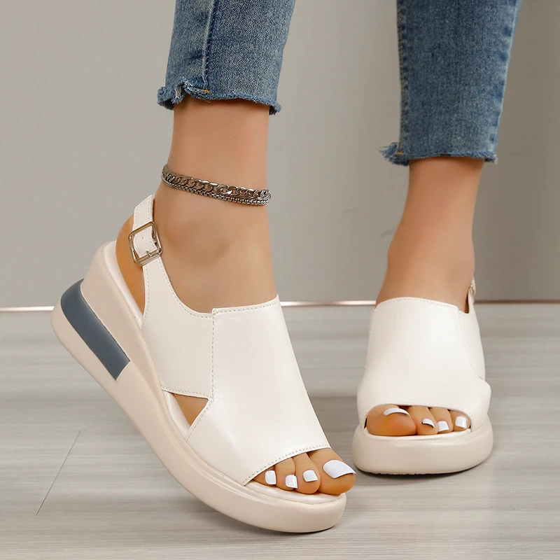 Summer Wedge Platform Sandals Fashion Retro Romen Beach Shoes Ladies Casual Peep Toe Soft Comfortable Sandalias Slippers Women