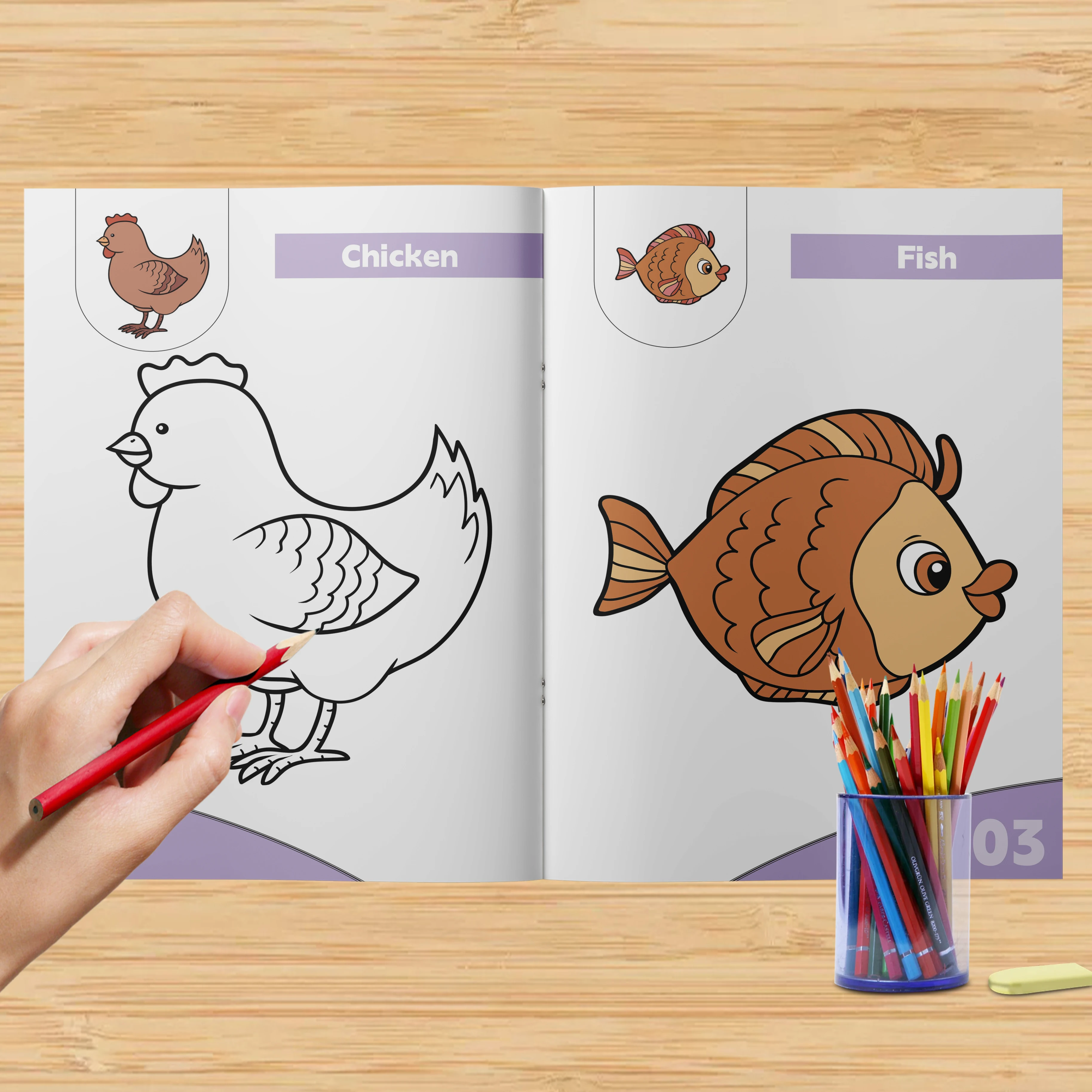 Children's coloring book, early education color learning, color learning stress reduction, children's leisure toy book