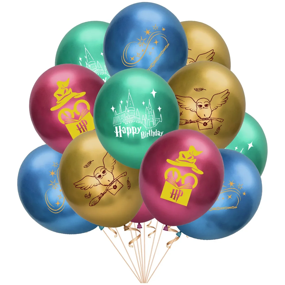 Magic Academy Birthday Party Supply Disposable Banner Cake Topper Hanging Flag Balloons Set Hot Harries Birthday Decoration image 5