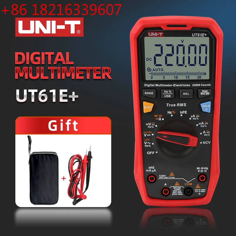 YAO UT61B+ UT61E+ UT61D+ Handheld Professional Digital Multimeter Tester Unit True RMS Auto Range 6000 Counts DC AC 1000V