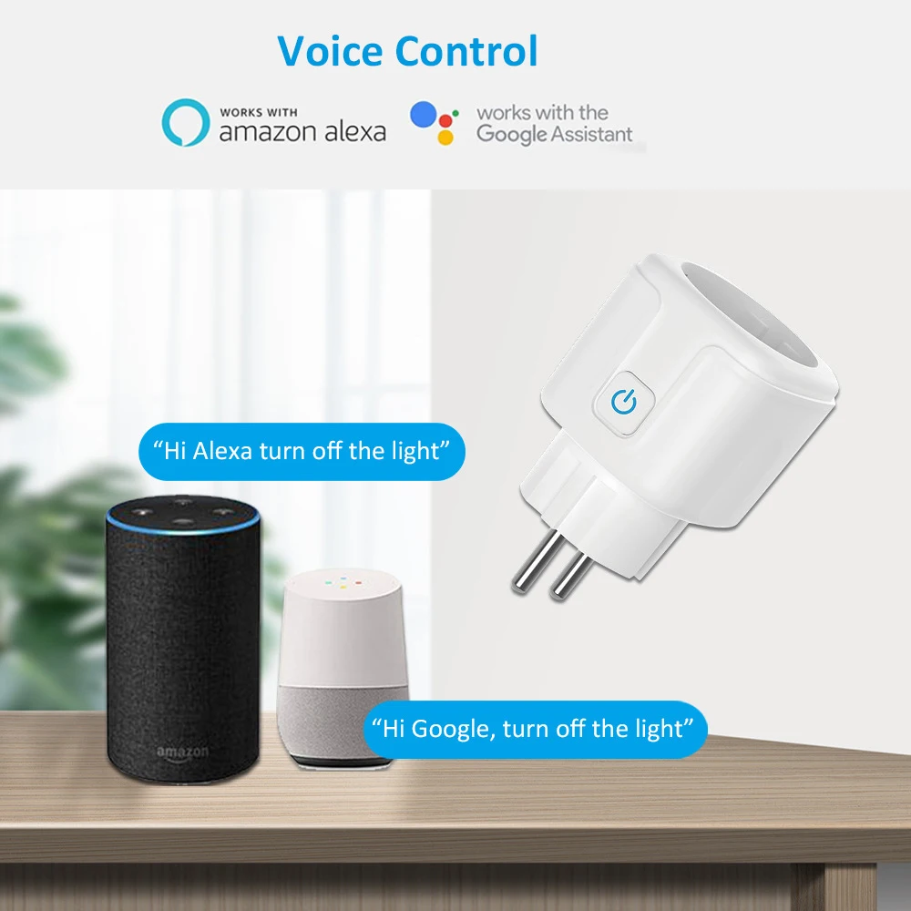 EU Plug 16A/20A Smart Socket Multifunctional Wifi Smart Plug With Power Monitoring Voice APP Control Support Google Assistants