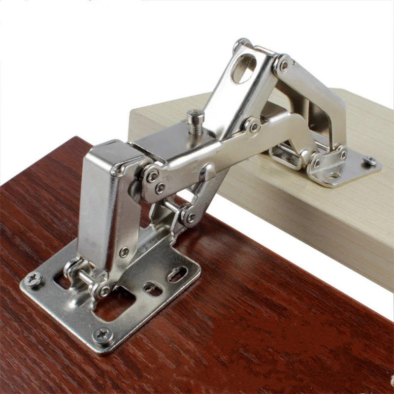 Heavy Duty Door Hinge Adjusted 130-170 Degrees Hinge for Corner Cabinet Door No-Drilling Hole Bridge Shaped Spring Hinge
