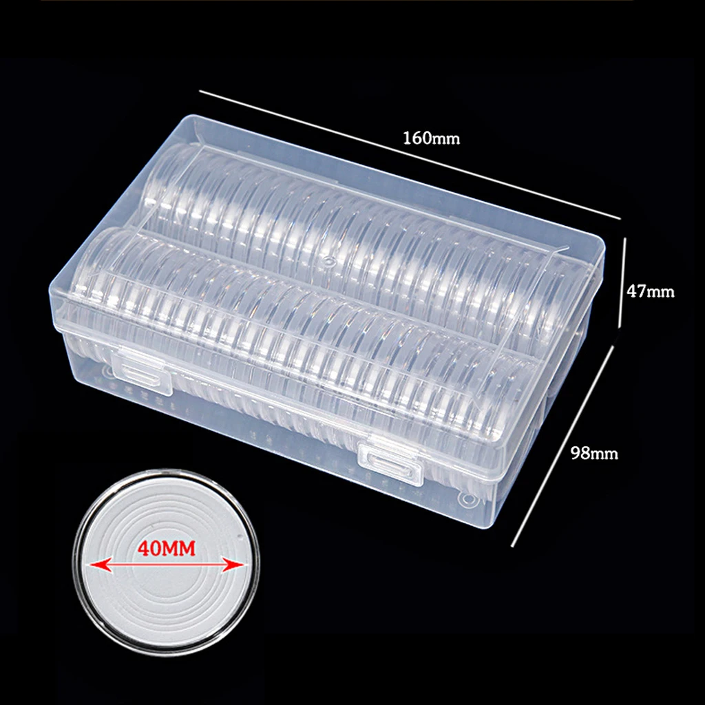20 Cápsulas Para Monedas De 50 Mm Con Esponjas Ajustables – Acrílico Transparente, Protección Contra Polvo Y Rayones, Para Monedas De 17 A 40 Mm, Ideal Para Coleccionistas Y Exposiciones