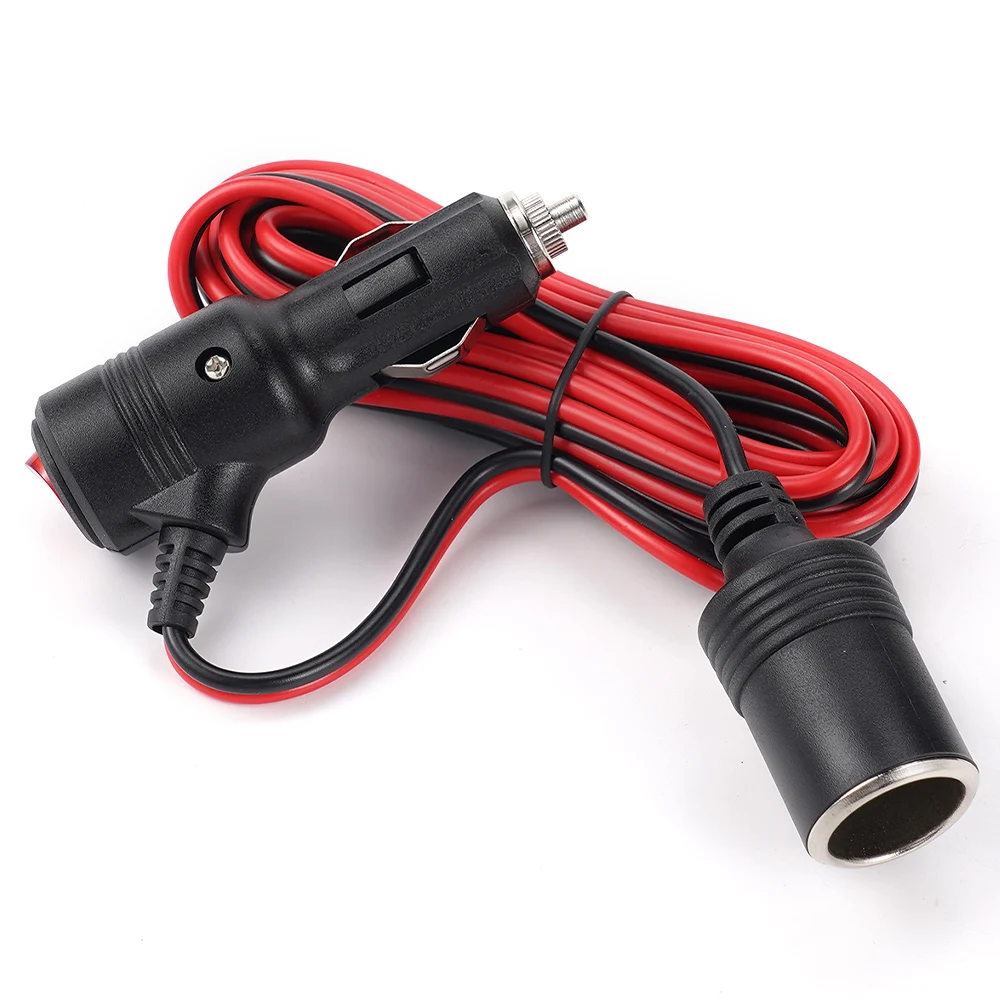 

Universal 12V/24V Car Cigarette Lighter With Switch Extension Cable Charger Power Adapter Car Accsesories Tools Black3M