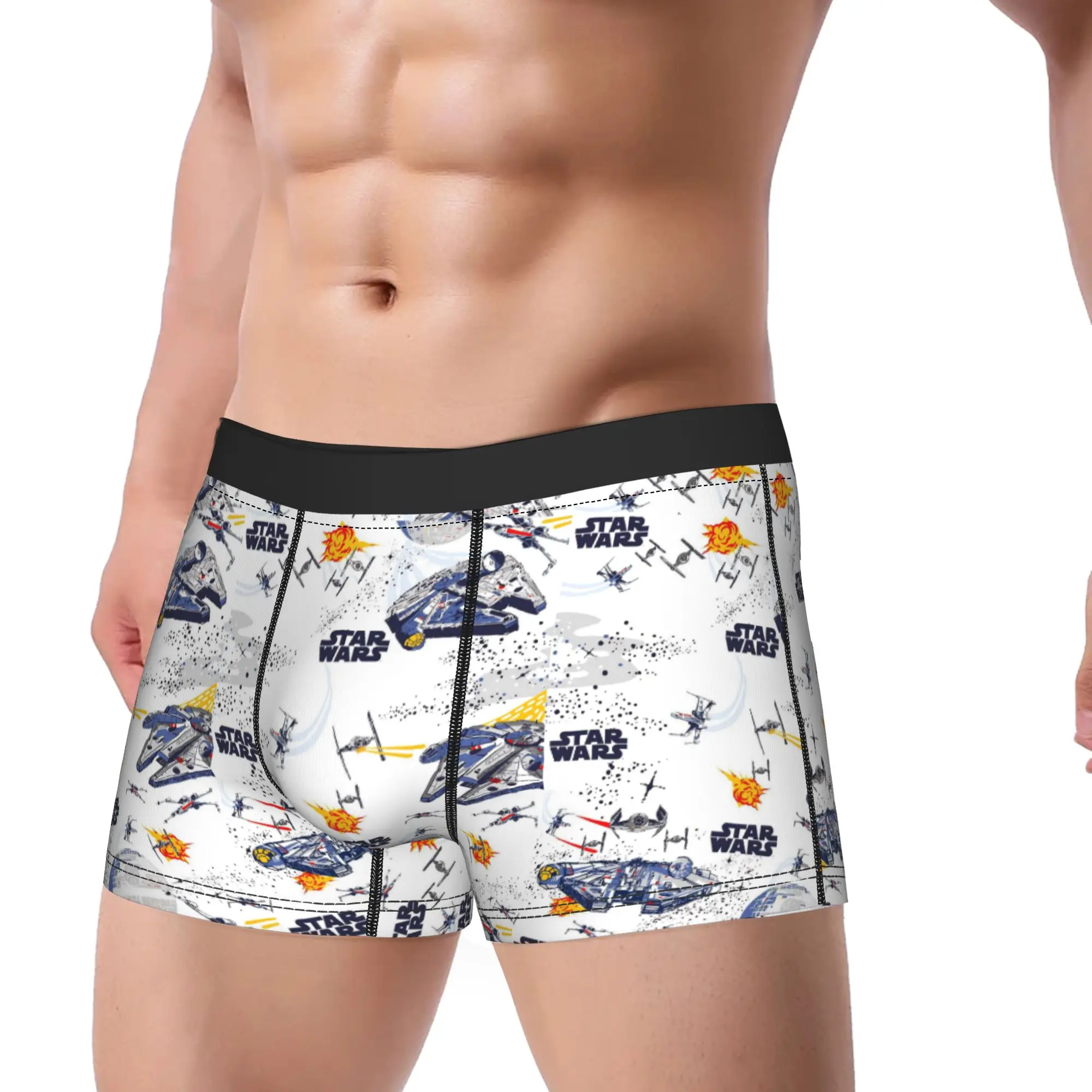

R2-D2 Yoda Men Underwear StarWars Boxer Briefs Shorts Panties Funny Polyester Underpants for Male M-XXL