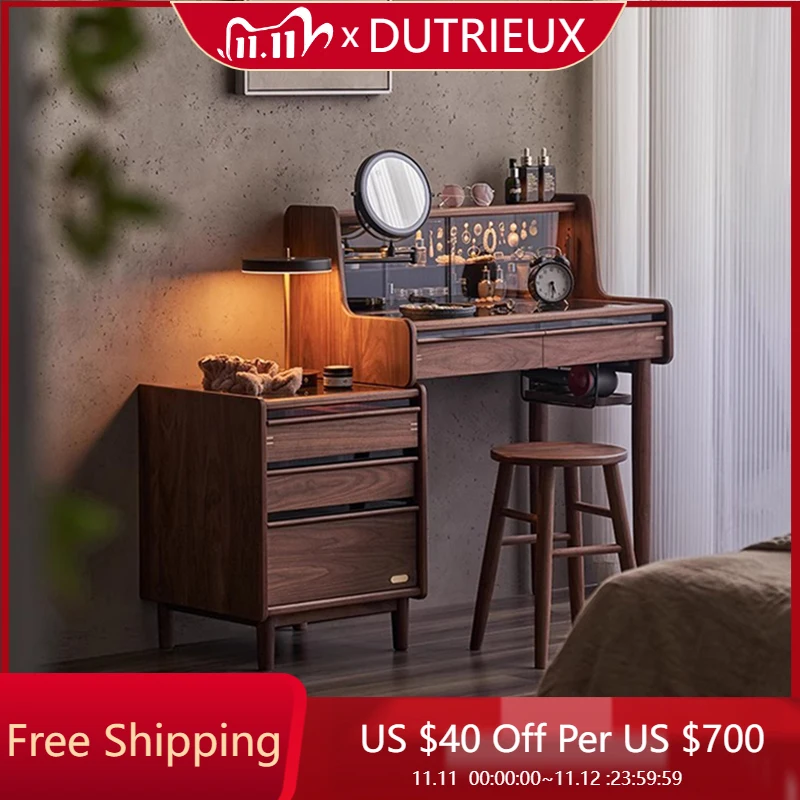 

Wood Cosmetics Vanity Table Bedroom Makeup Mirror Desk Study Luxury Dressing Table Modern Organizer Penteadeira Home Furniture