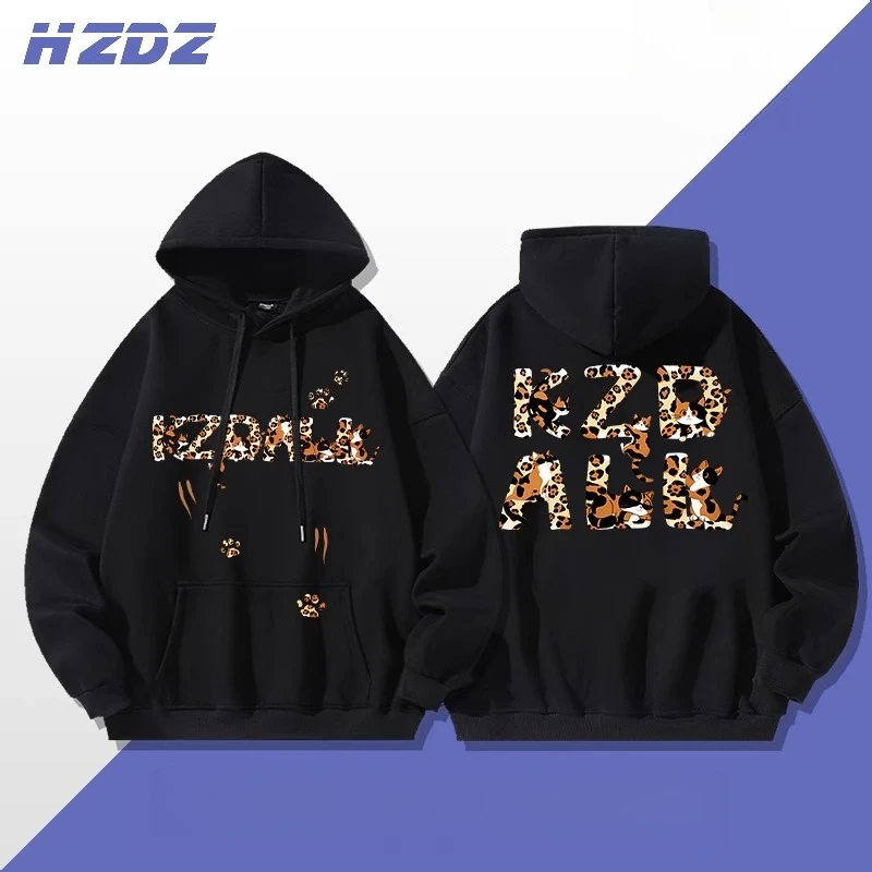 

Универсальная толстовка с леопардовым принтом котенка для мужчин и женщин, осень-зима, повседневная свободная спортивная одежда для отдыха и фитнеса на открытом воздухе