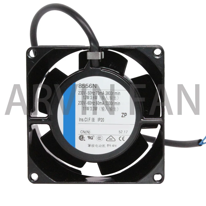 

New And Original 8556N 8cm 8038 80x80x38mm 220V-230V Durable High Temperature All-metal Cooling Fan Axial Fan