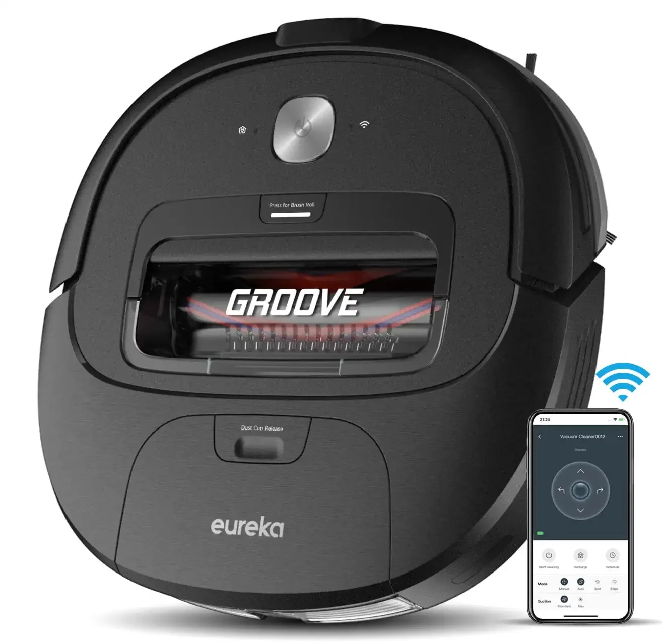 

Eureka Groove 4-Way Control Robotic Vacuum Cleaner with Anti-Scratch Brush Roll, NER309, Black