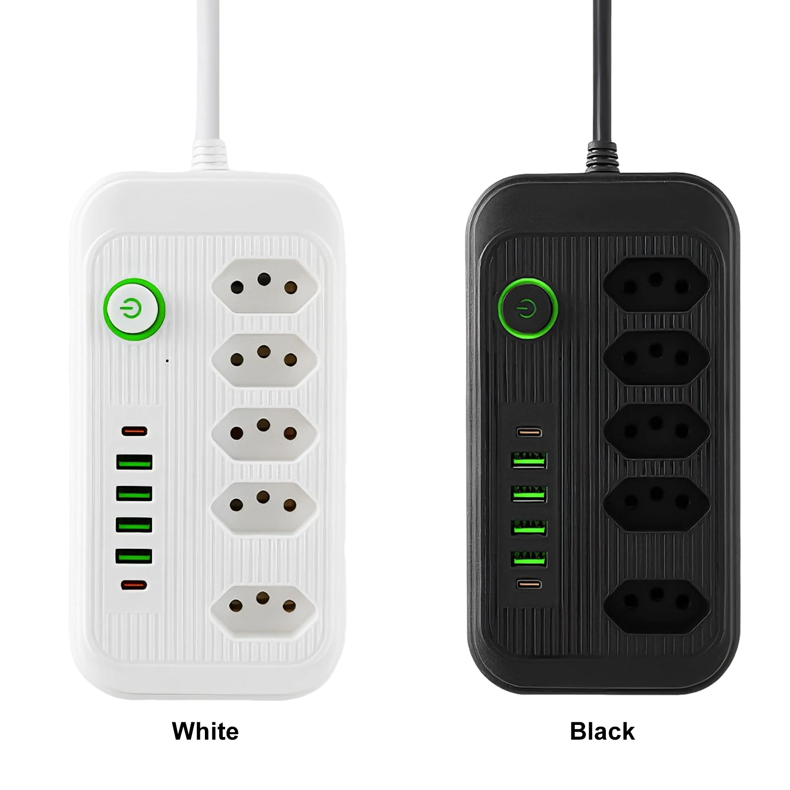 Power Strip 5 Outlets 4 USB 2 PD Charging Ports Power Outlet Electrical Socket for Home Office Travel Dorm Room Essentials