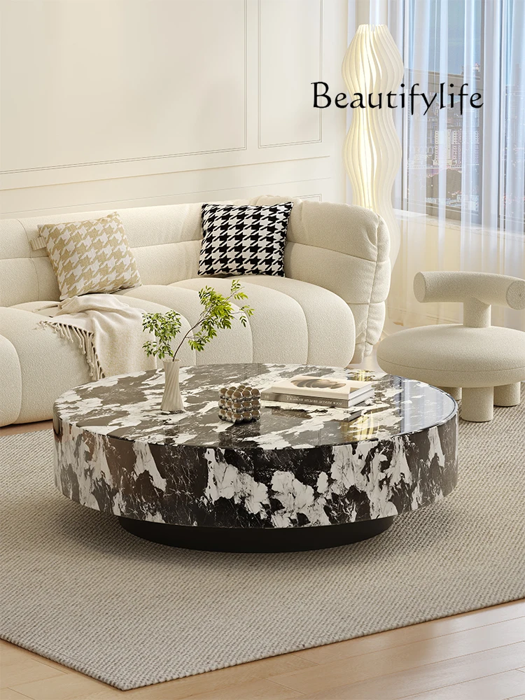 Small/Large Living Room, Space-Smart Centerpie Italian Minimalist Round Marble Nesting Tables Set - Luxury Coffee Tables