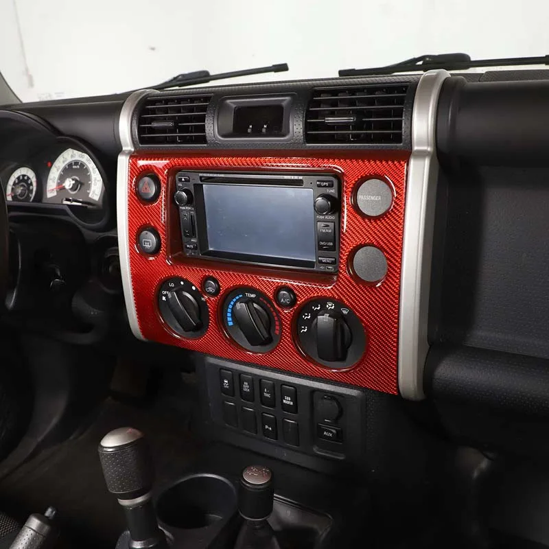 For Toyota FJ cruiser soft carbon fiber car central control navigation screen frame decorative sticker interior accessories