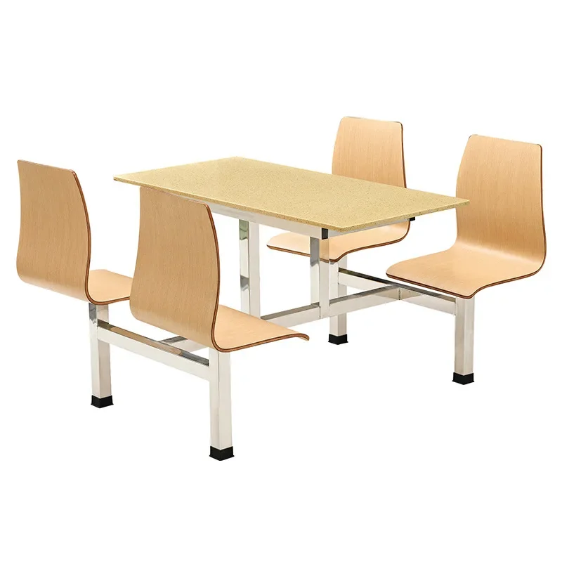 The product can be customizedWholesale of furniture, stainless steel dining tables and chairs for four people, school cafeteri