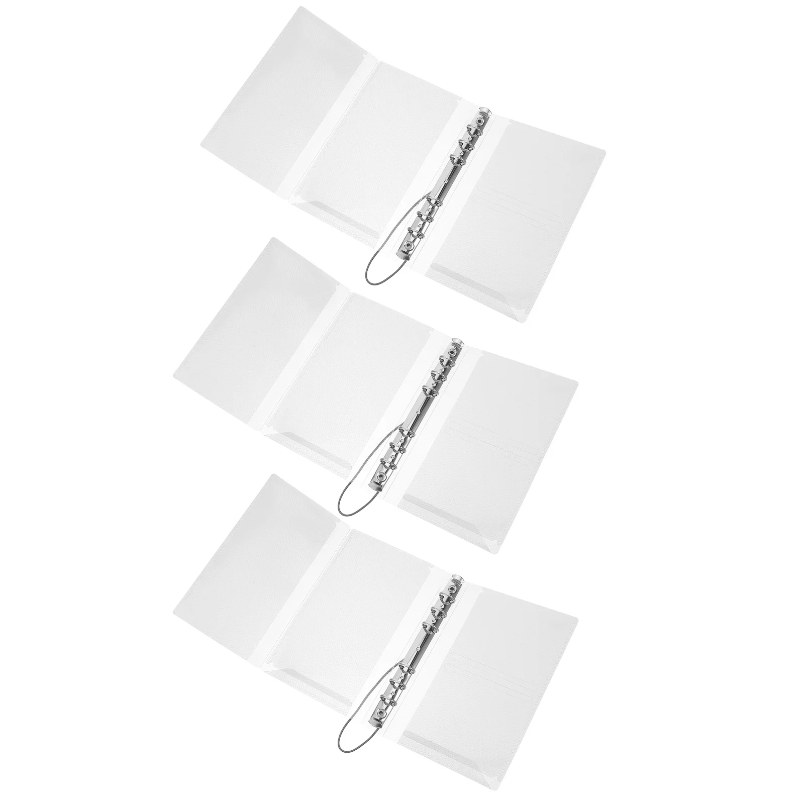

3Pcs Clear A6 Binder Notebook Cover Elastic Band 6 Round Ring Refillable Planner Organizer Soft Travel Binder for Budget School