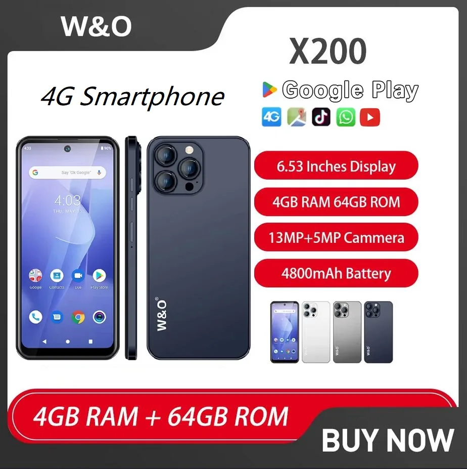 W&O X200 Ultra-Thin 4G Smartphone Android 6.53