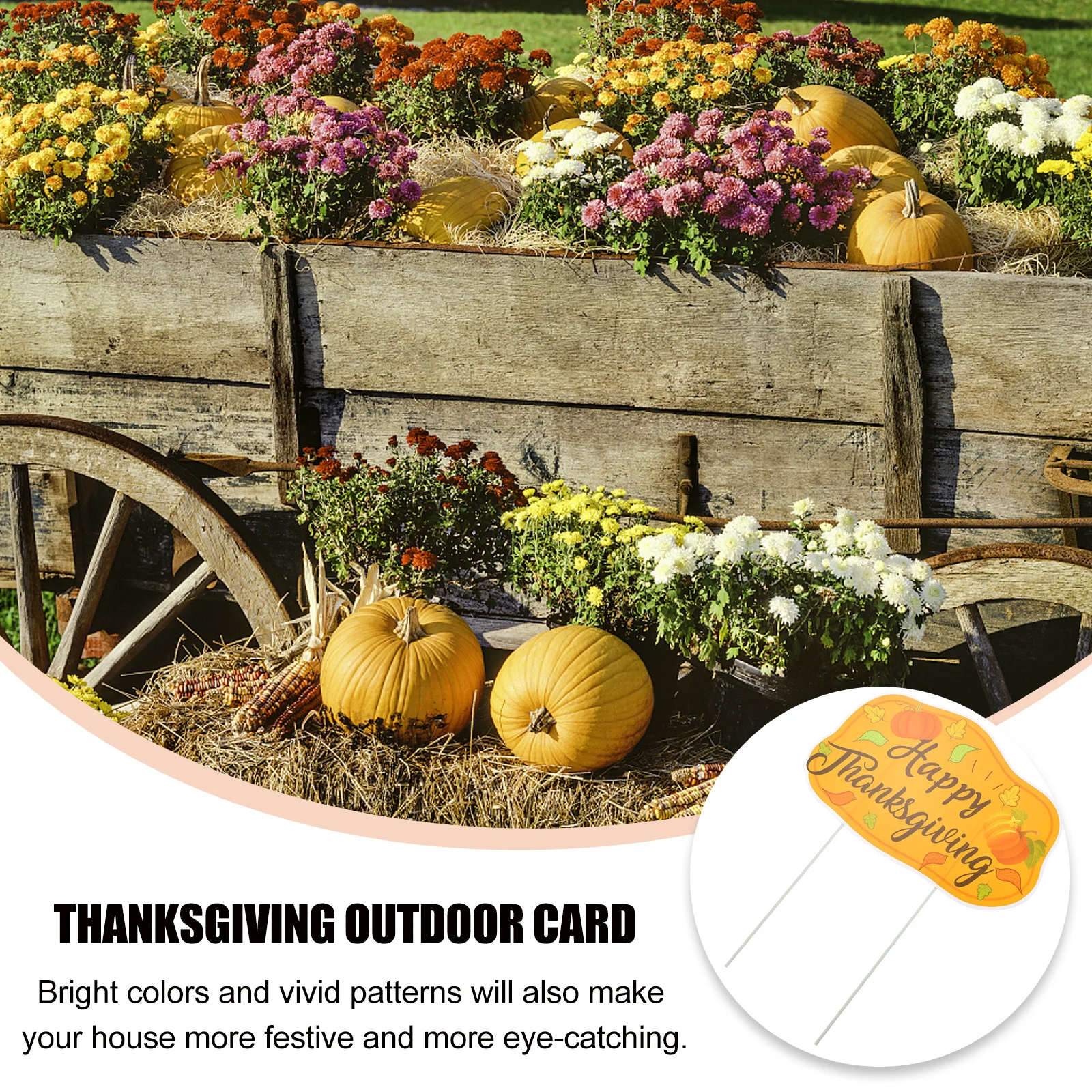 

1pc Garden Lawn Sign Outdoor Yard Stake Thanksgiving Decoration Festival Lawn Adornment Party Decor Indoor Outdoor Use