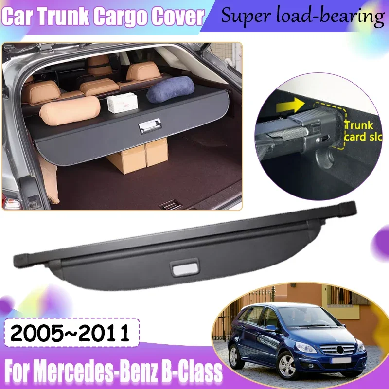 Car Trunk Curtain For Mercedes Benz B Class W245 B200 B 200 B 180 B170 2005~2011 Retractable Elastic Mesh Luggages Accessories