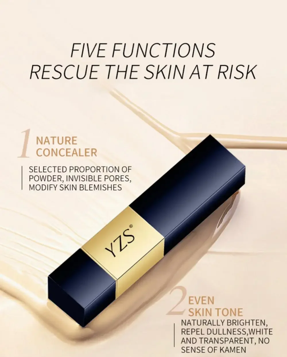 YZS foundation make-up stick concealer two in one face concealer concealer double head concealer stick brightening contour brush