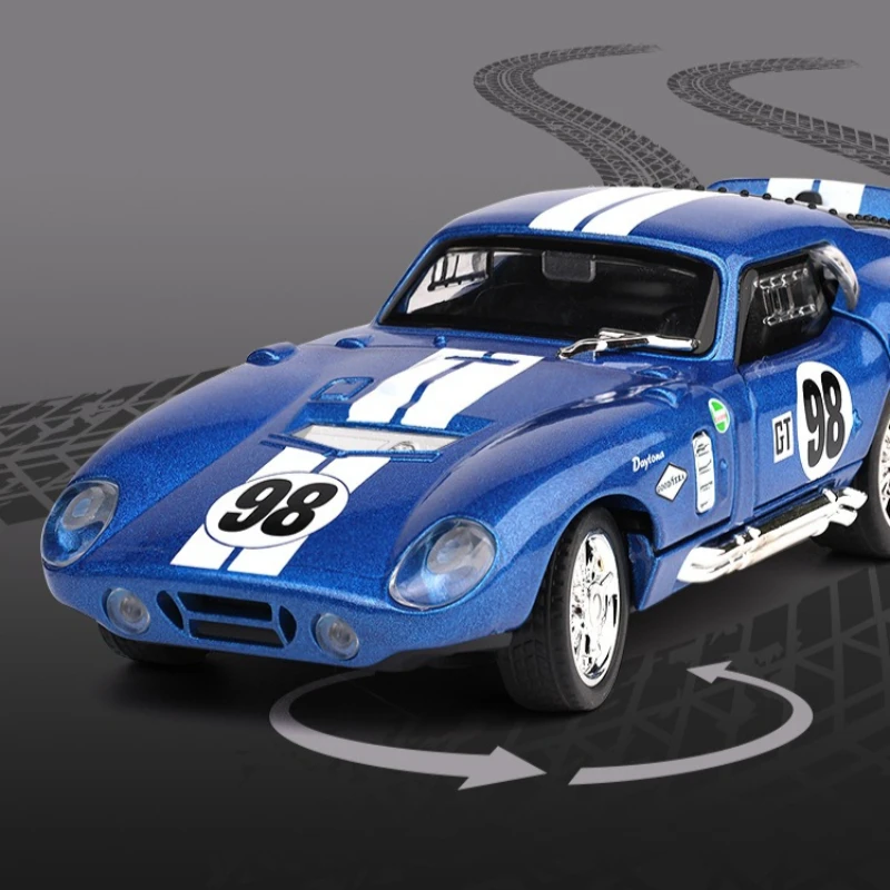1:32 Cobra Daytnoa Coupe Modello di auto Pressofuso in metallo Suono Luce Tirare indietro Simulazione Modelli di veicoli Ornamenti Regalo