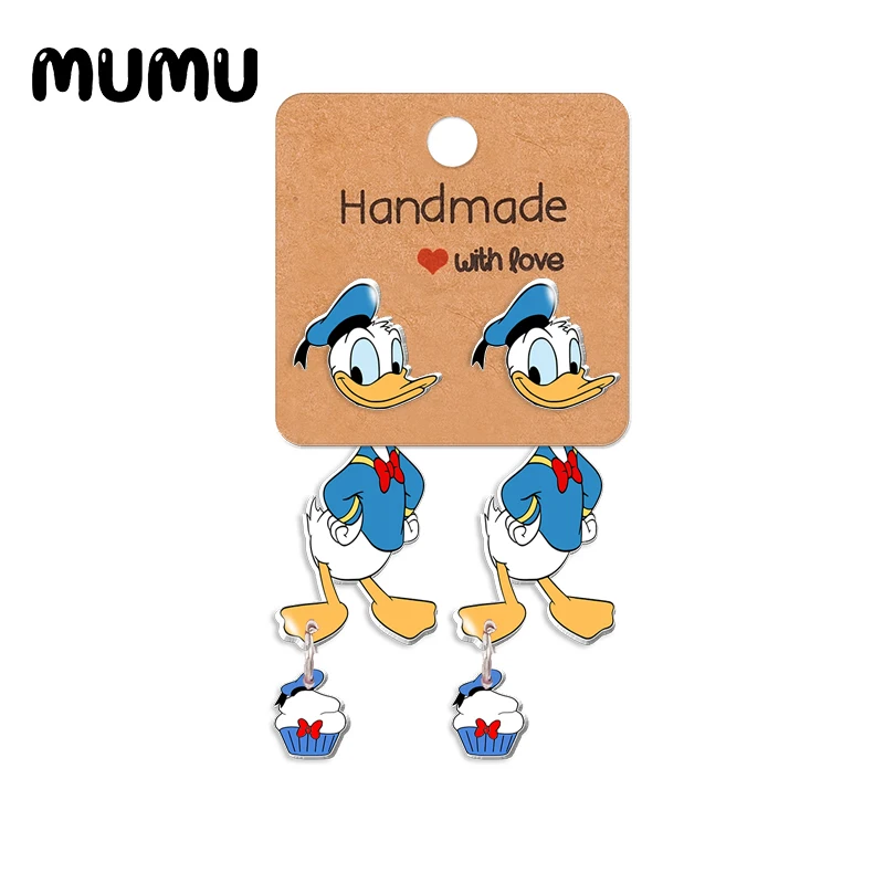 2024 New Donald Duck Stud Earring Daisy Duck Epoxys Jewelry Resin Acrylic Earrings Handmade Gifts Girl