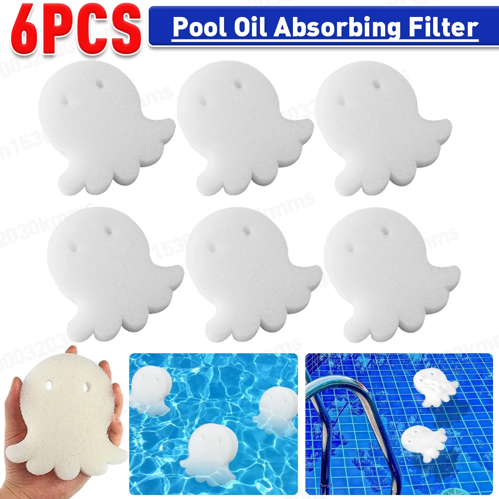 SPA Hot Tub Cleaning Tool 6pcs Swimming Pool Octopus Oil Absorbing Filter Sponge Aquarium Fish Tank Pond Foam Sponge Filter