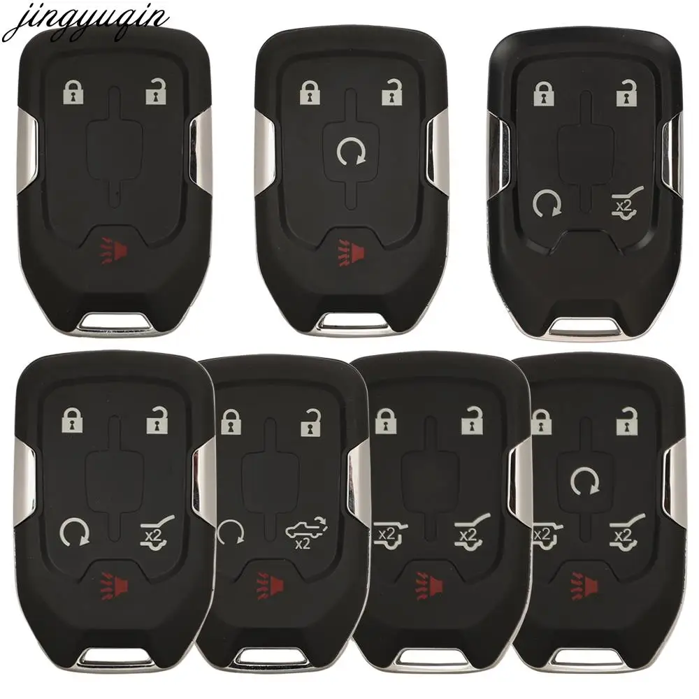 

Jingyuqin Smart Car Key Shell For Chevrolet Colorado Suburban Silverado Tahoe GMC Yukon XL 1500 2500 3500 Terrain 3/4/5/6 Button