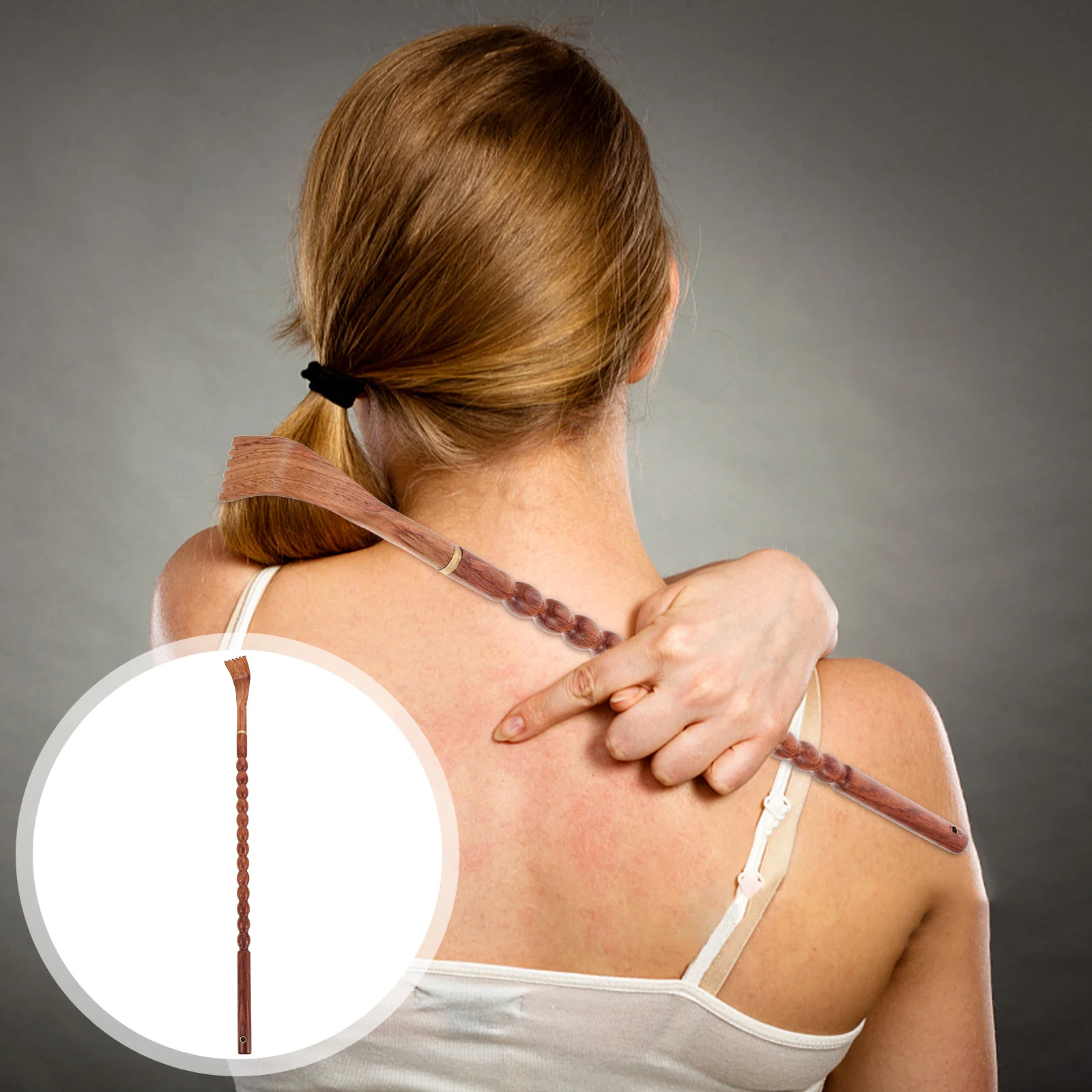 

1pc Wooden Back Scratcher Durable Portable Itching Relief Tool Body Massager Claw Self Massage Aid Practical Scratch Device