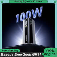 Baseus EnerGeek GR11 100W Power Bank 10000mAh Large Capacity Built-in Retractable Cables Power Bank Fast Charging Custom Charger